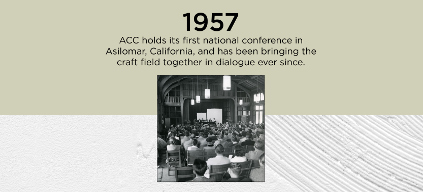 Graphic detailing the first national conference held by ACC in 1957