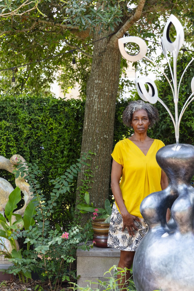 Kinnord in her sculpture garden. Photo by Cedric Angeles.