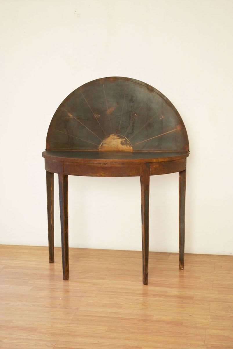 Sophie Glenn, Moonstruck, 2020, patinated and rusted steel, 47 x 35 x 17.5 in. Photo courtesy of the artist.