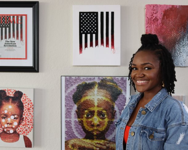 Portrait of Nneka Jones with work