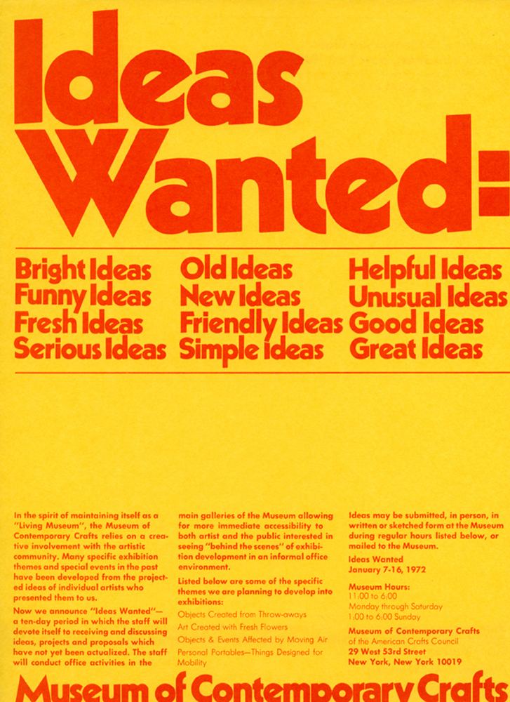 Ideas Wanted Experimenting With Participation American