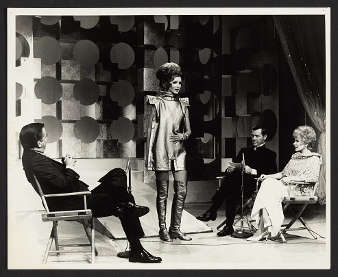 Publicity appearance for "Body Covering" exhibition on NBC's the Johnny Carson Show