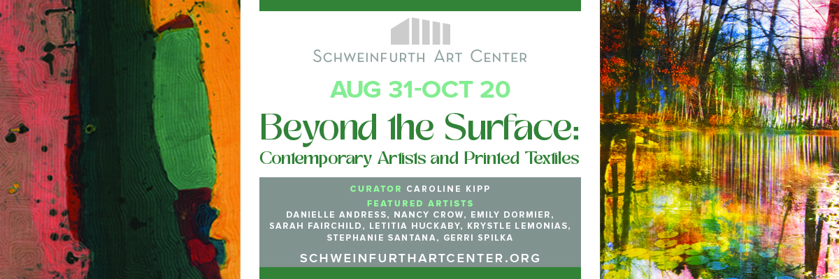 Beyond the Surface: Contemporary Artists and Printed Textiles exhibit opens at 3 p.m. Aug. 31 and runs through Oct. 20, 2024.