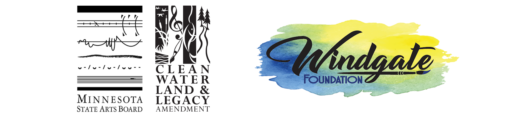 Windgate Foundation logo and Minnesota State Arts Board logo and Minnesota Legacy logo