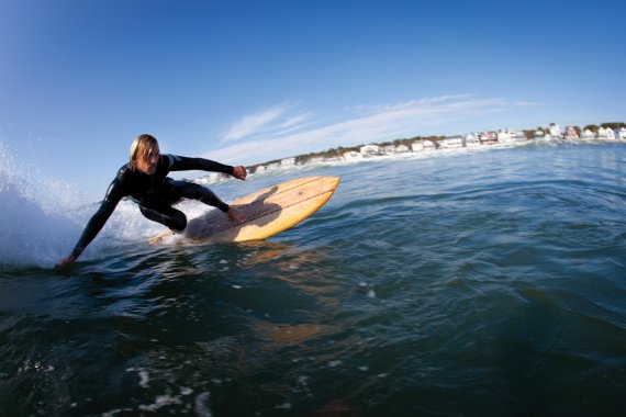 Surfing a grain board