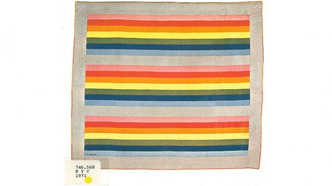 Rainbow Stripes cotton pieced quilt