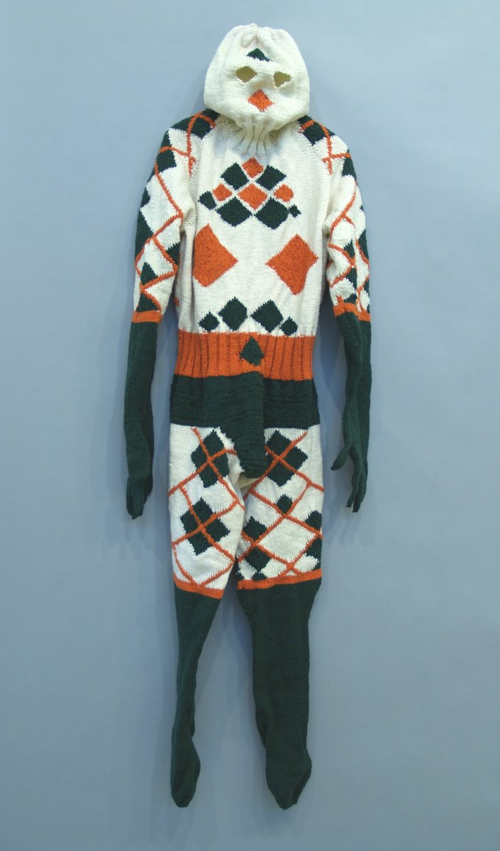 Argyleman. 2007. Hand knit acrylic and buttons. Photography: Tim Thayer.