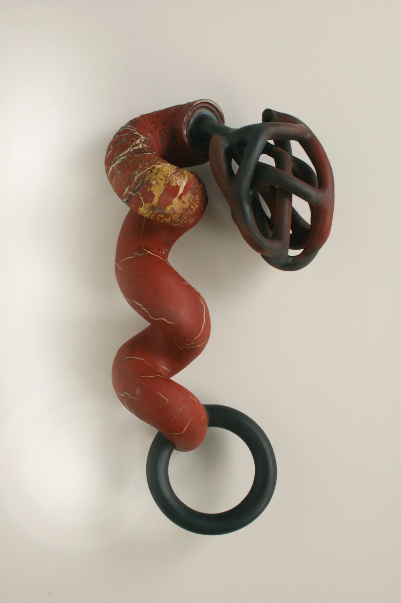 Blood Ties, 2006, 18x42x12in., clay, glaze,  underglaze, graphite