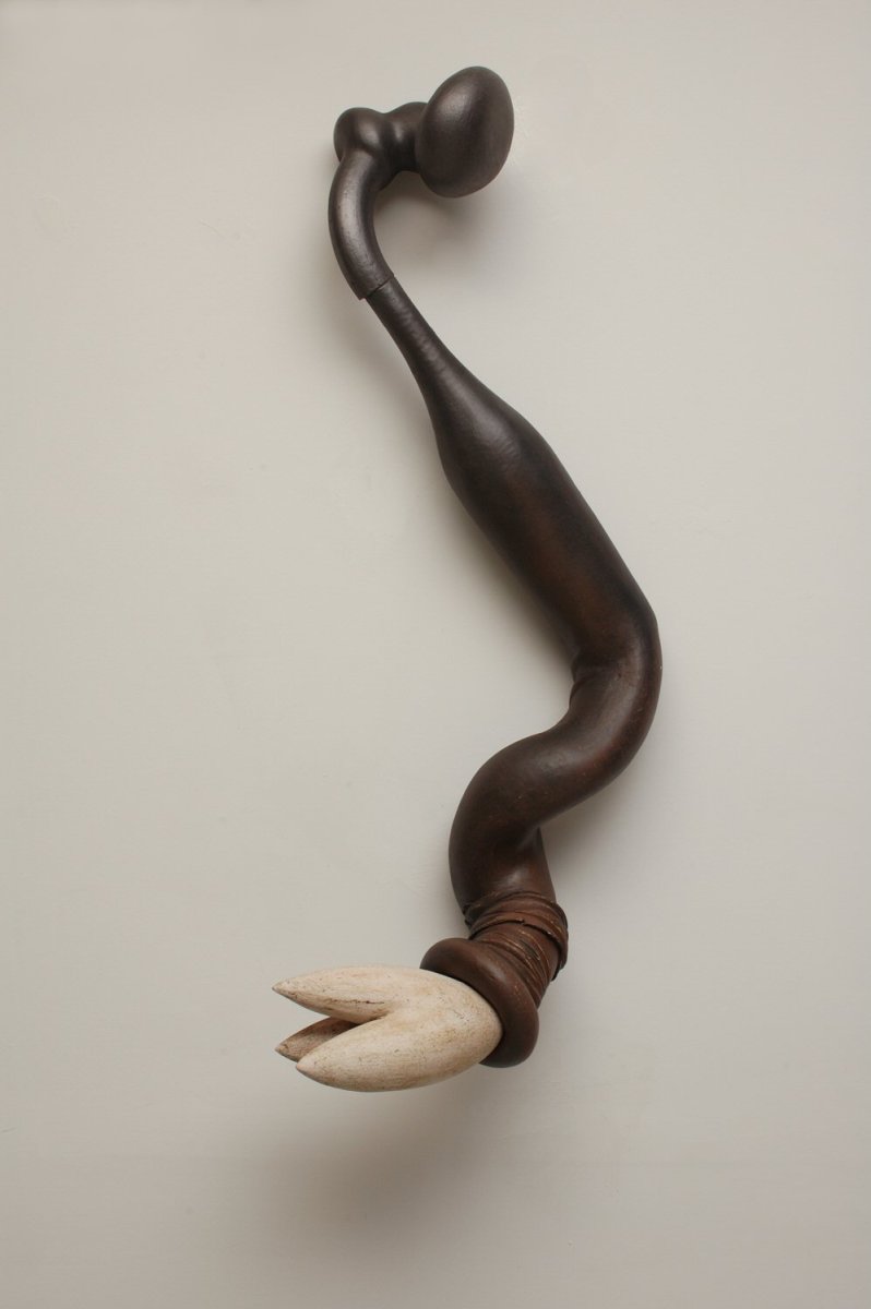 Potion, 2004, 60x10x8in, clay ,graphite, underglaze, water based paint