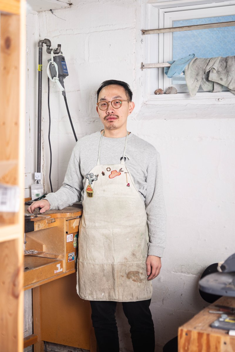 Xiong in his studio. Photo by Dina Kantor.