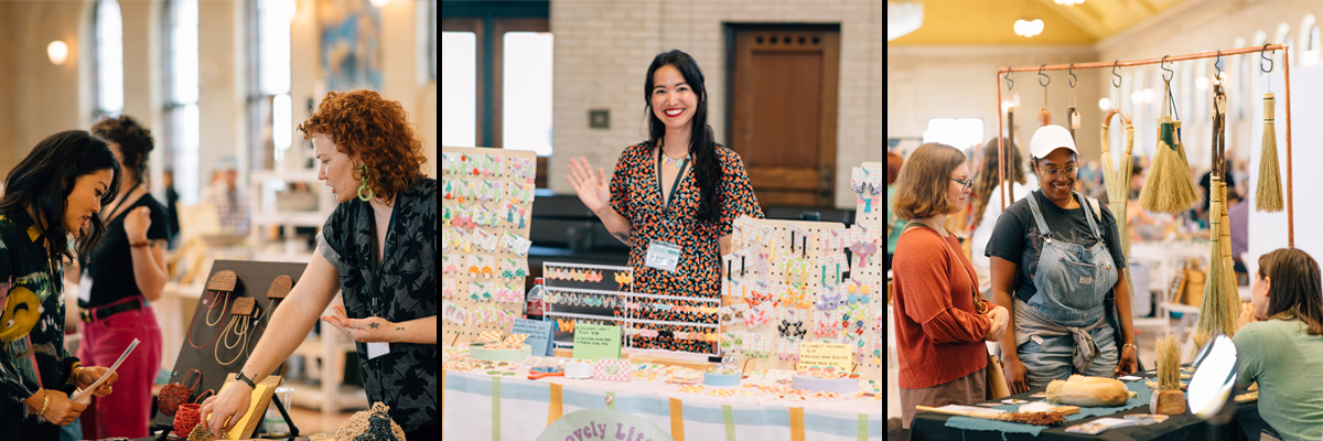 artists selling their art at booths and tables