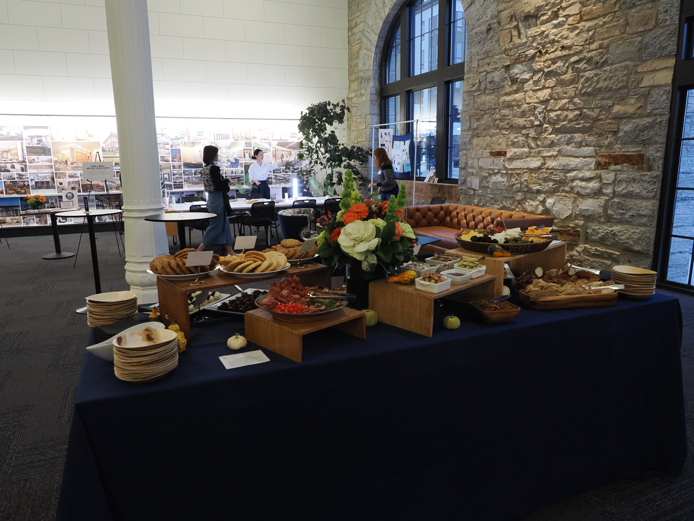 a spread of catered food prepared by Create Catering