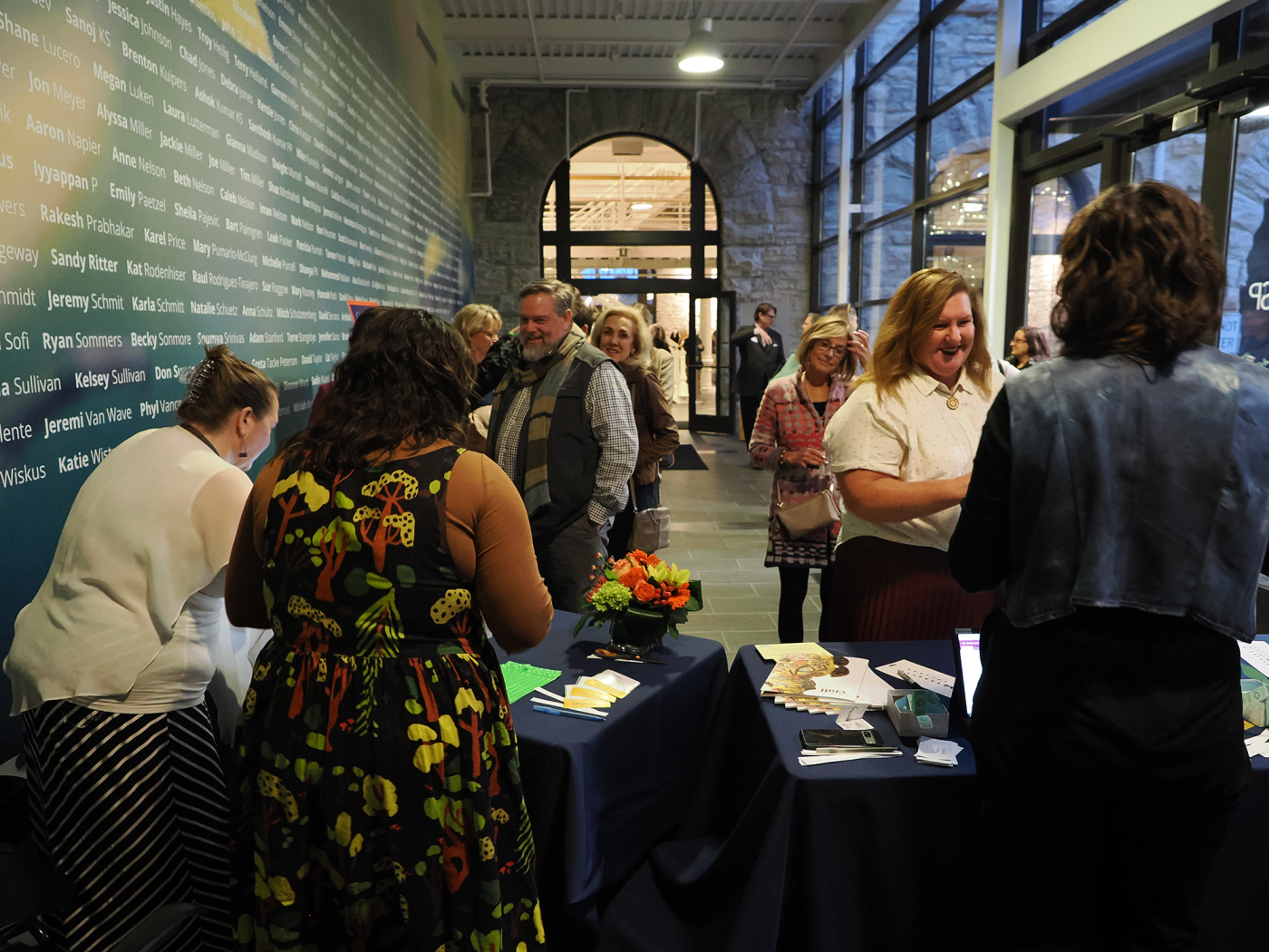 guests getting checked in for the Decked Out fundraiser