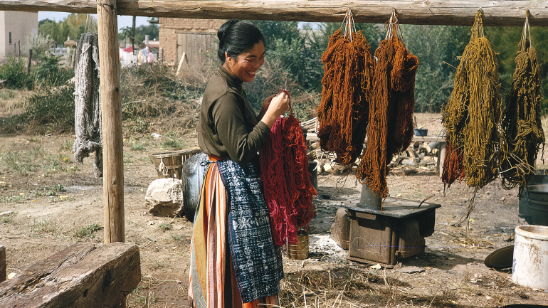 Alice Kagawa Parrott drying yarn