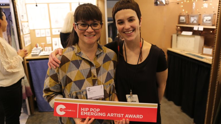 Emerging Artist Awardee Jessica C. White with Lindsay Noble