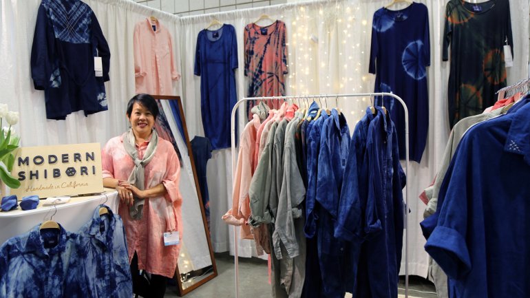 Jenny Fong Modern Shibori Booth 2019 American Craft Show Saint Paul