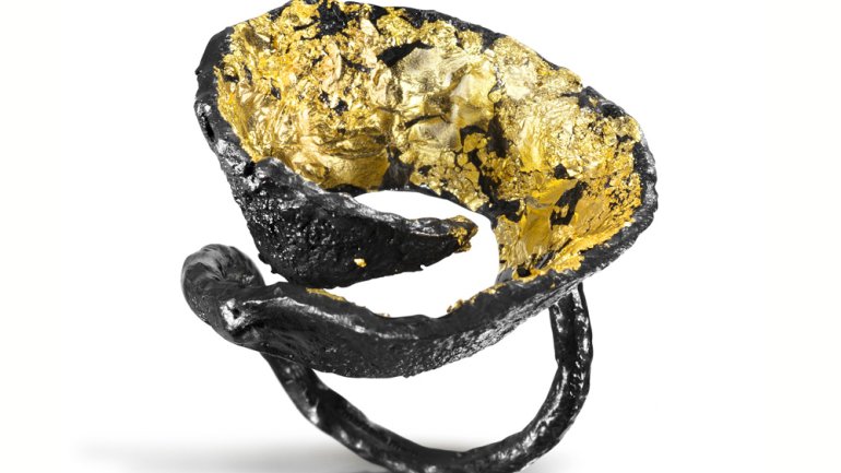 Emanuela Duca Magma Gold Leaf Ring
