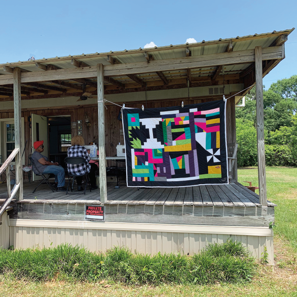 Halcyon Person and her mother Nicole Fabricand-Person created this quilt with Loretta Pettway Bennett and Marlene Bennett Jones during their VAWAA apprenticeship in Gee’s Bend, Alabama.