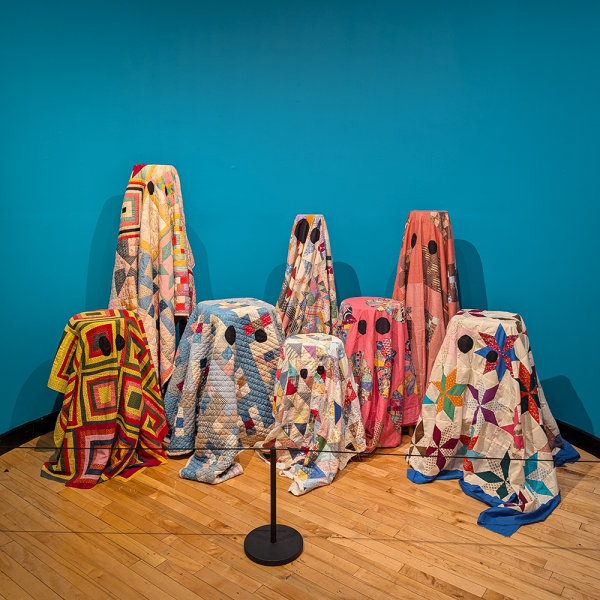 Ordinary Mortals series, 2024, fabric, thread, cardboard, dimensions variable. Photo courtesy of the artist.