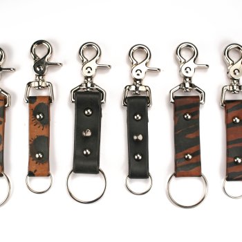 Black Spoke Leather keychains