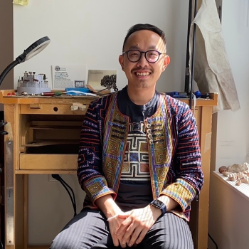 Ger Xiong in his studio. Photo courtesy of the artist.