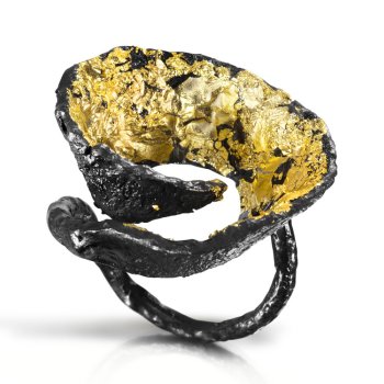 Emanuela Duca Magma Gold Leaf Ring