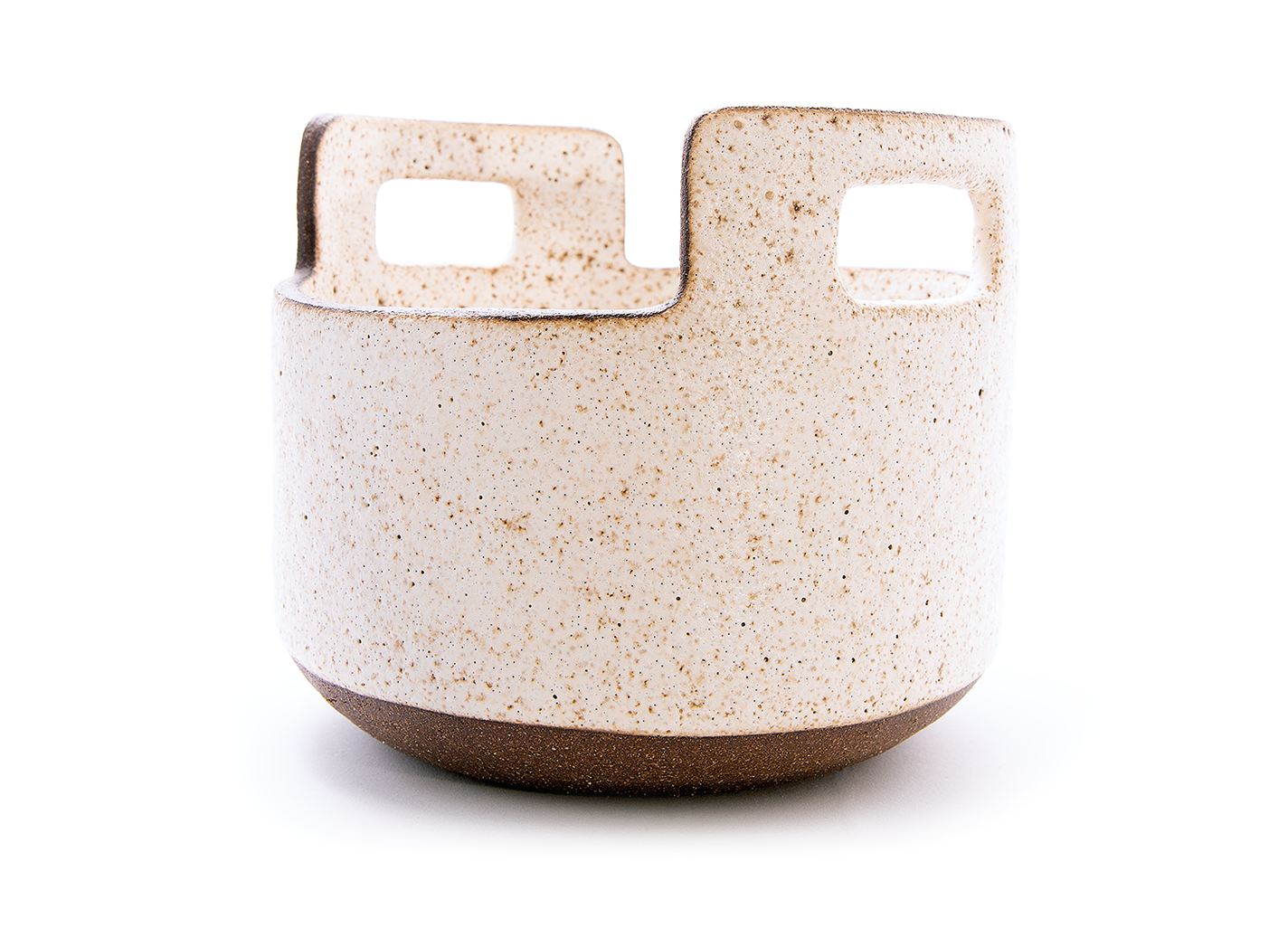White speckled ceramic planter