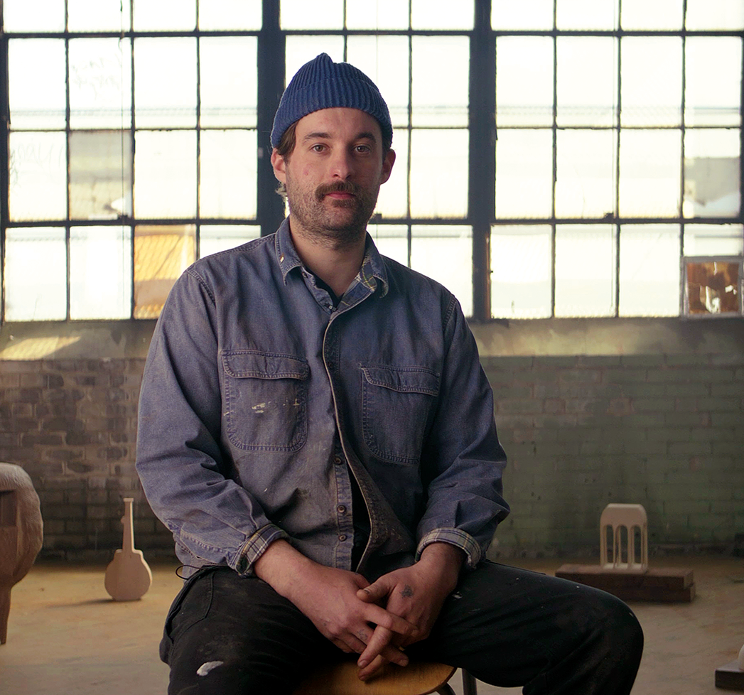 Portrait of Ashley Martin in his studio.