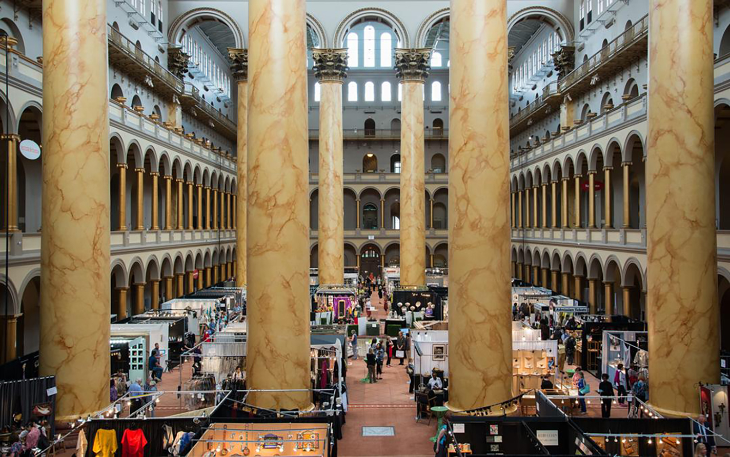 A view of the Smithsonian Craft Show at the National Building Museum.