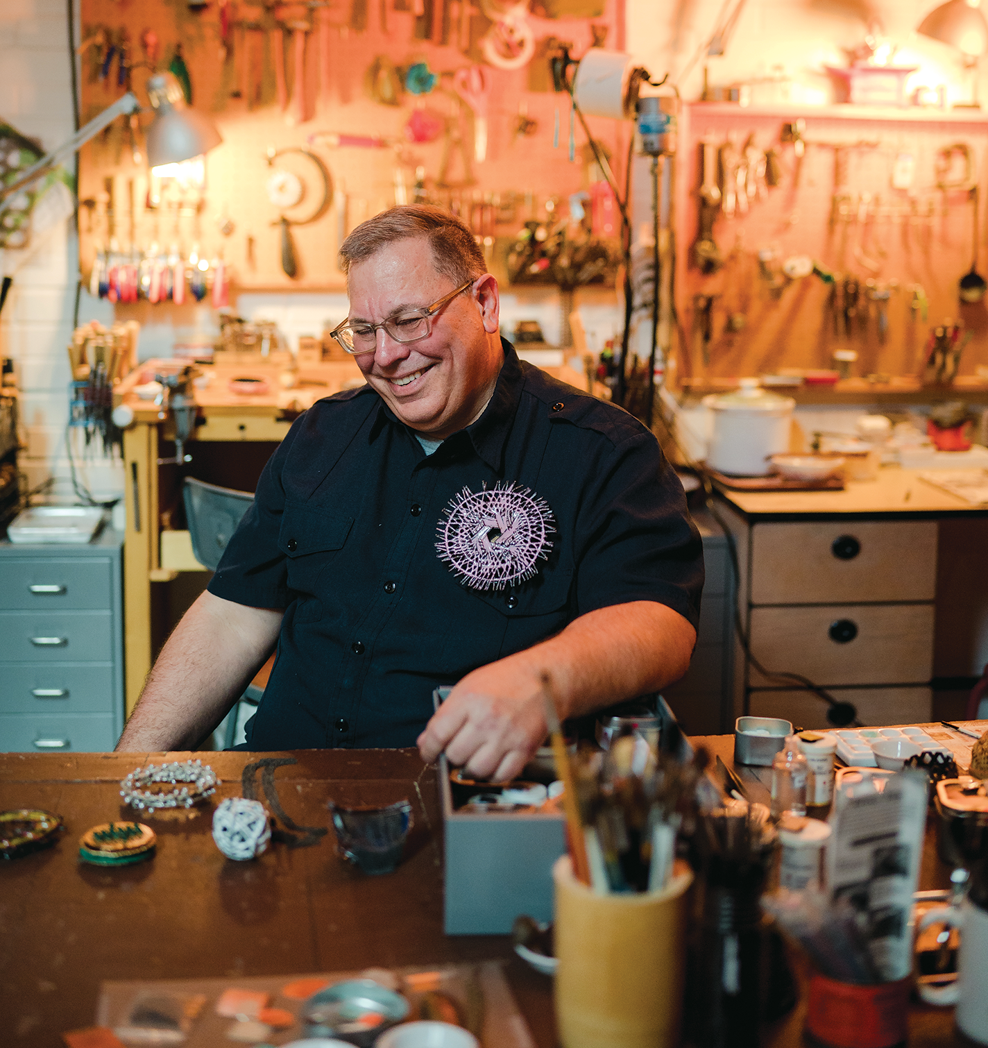 Keith Lewis in his studio.