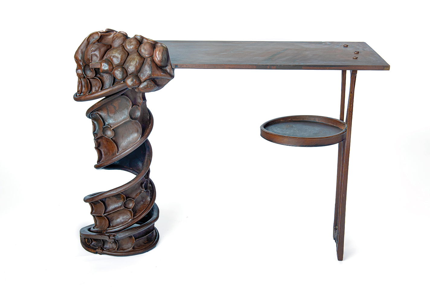 Sculptural steel table