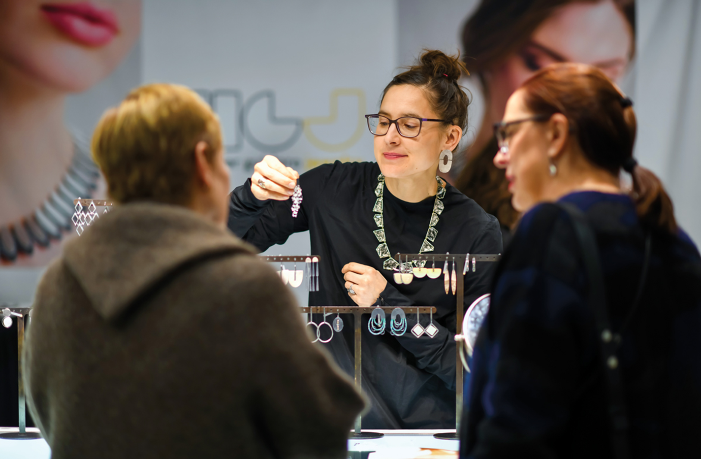 Jeweler Heather Guidero shows her work at at the February 2020 ACC Show in Baltimore.