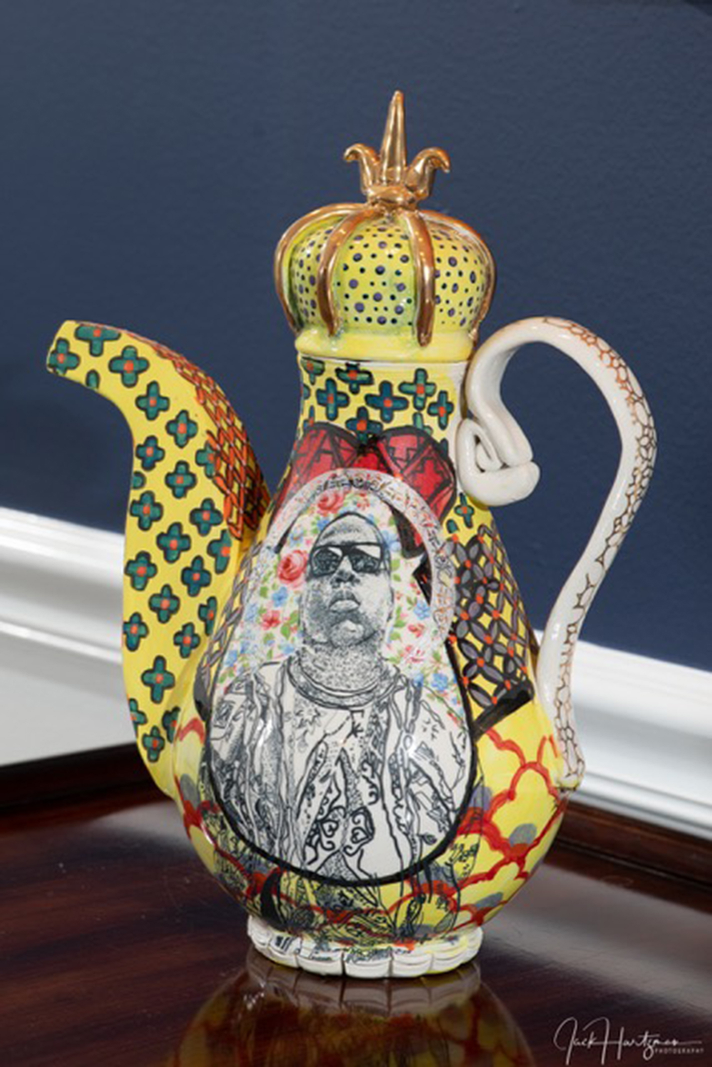 Ceramic teapot by Roberto Lugo