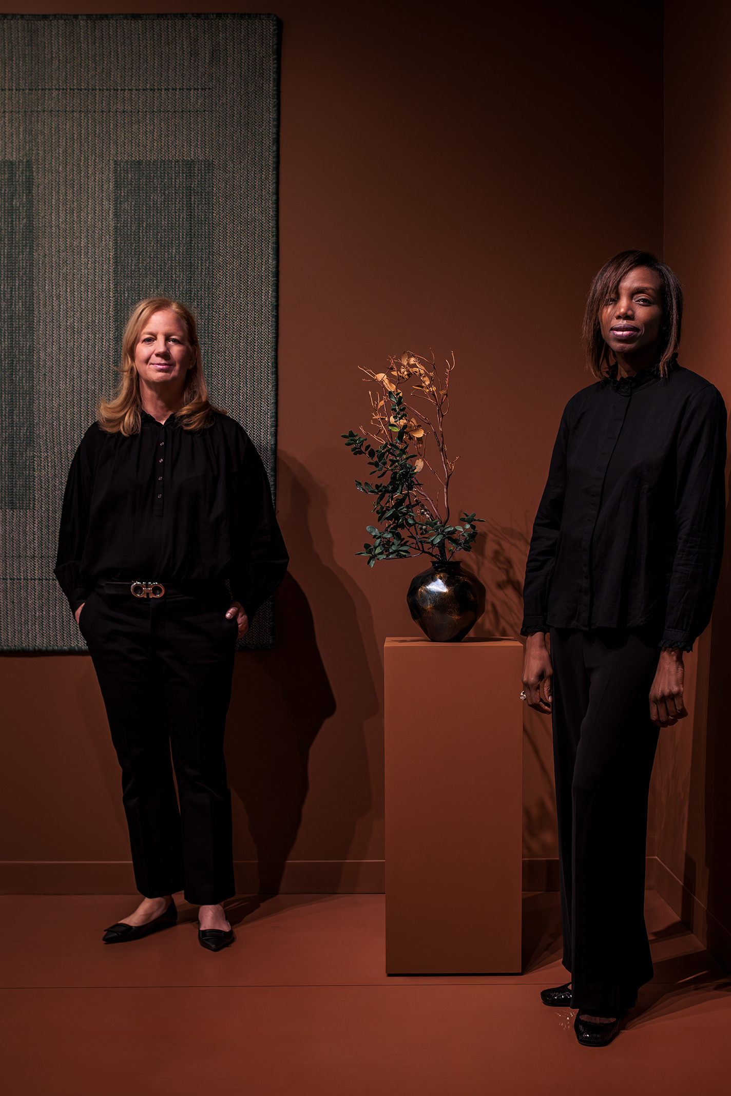 Merida owner and CEO Catherine Connolly and artist-in-residence Sylvie Johnson at Design Miami.