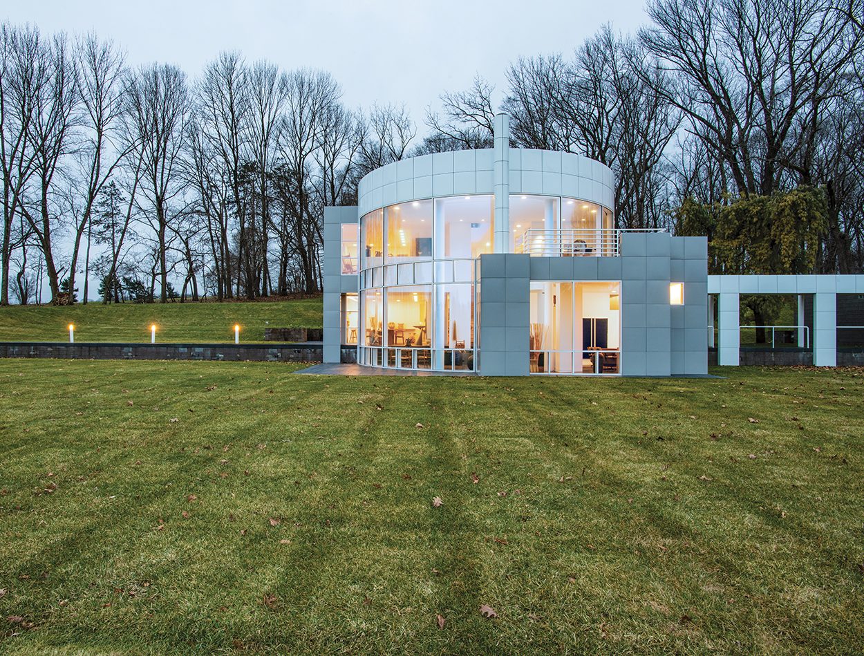 The Grotta home at twilight.
