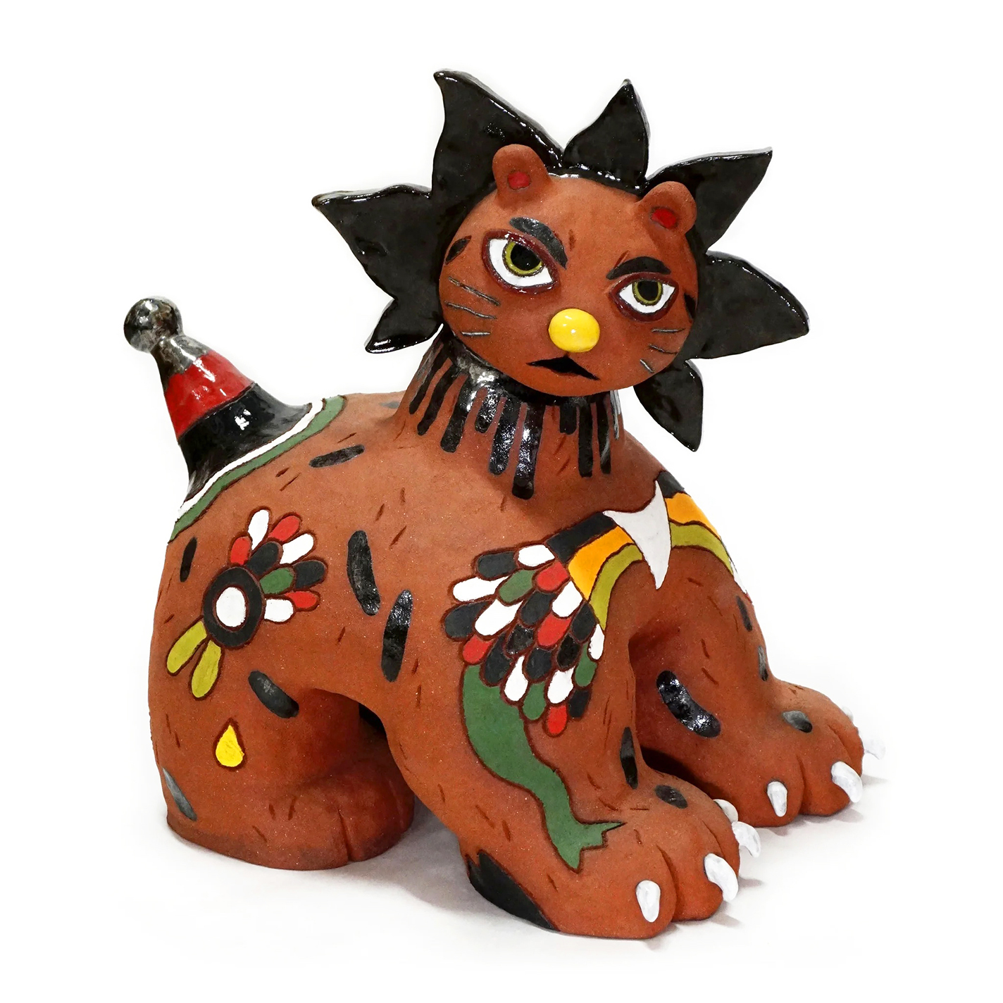 Glazed stoneware Lion sculpture