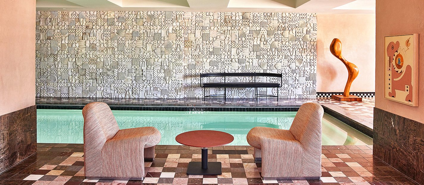 Broader view of Pool Wall installation.