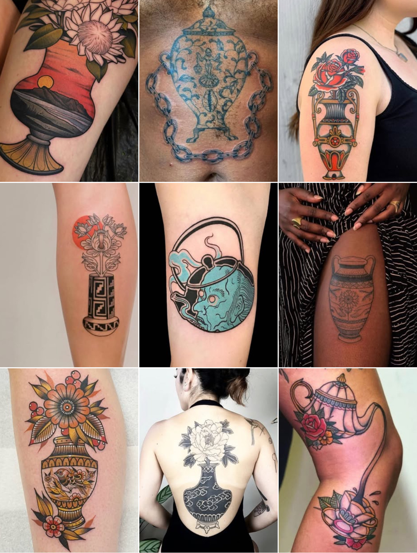 An image capture from Kieffer’s Instagram account Pottery Tattoos.