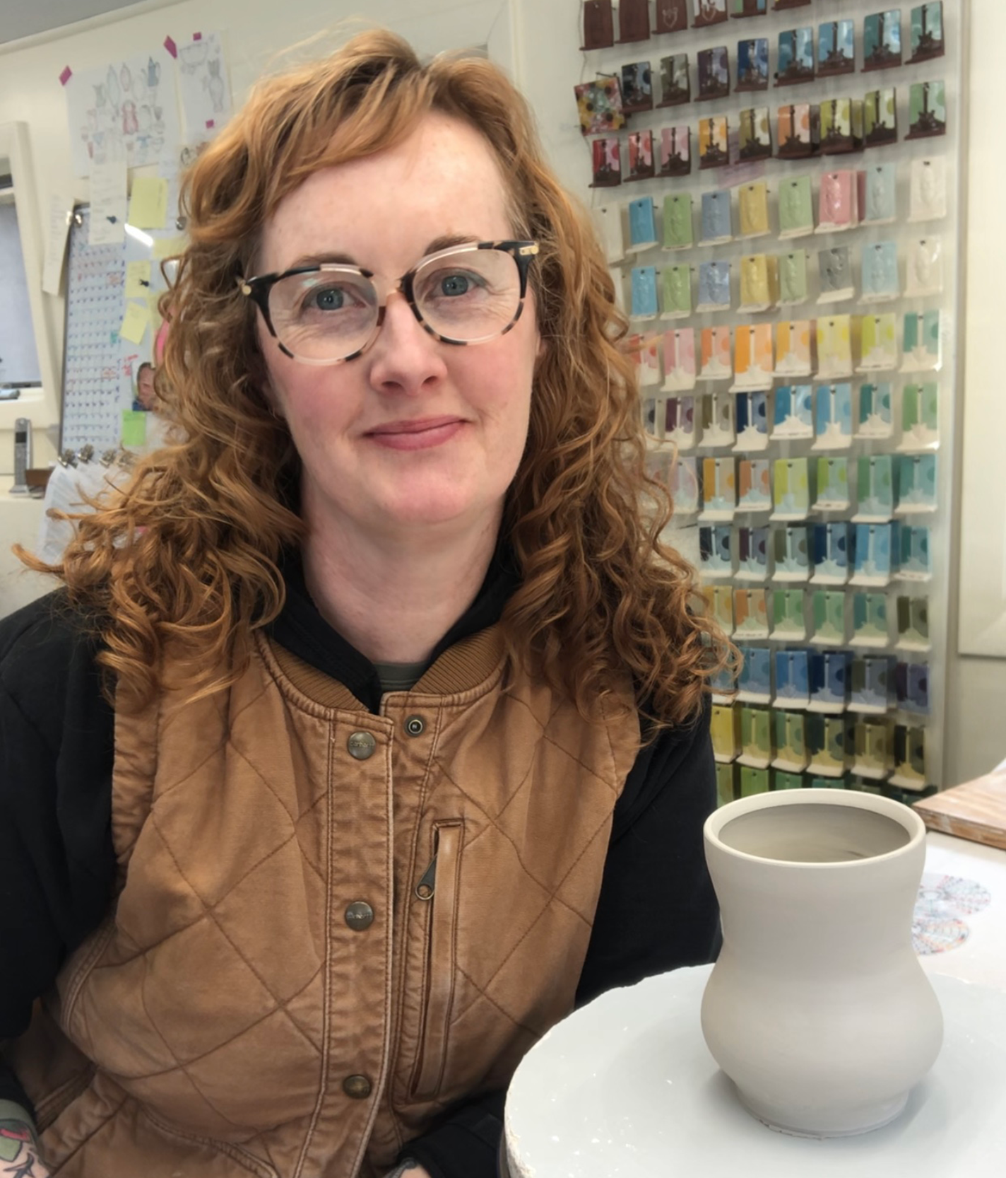 Potter Kristen Kieffer in her Massachusetts studio.