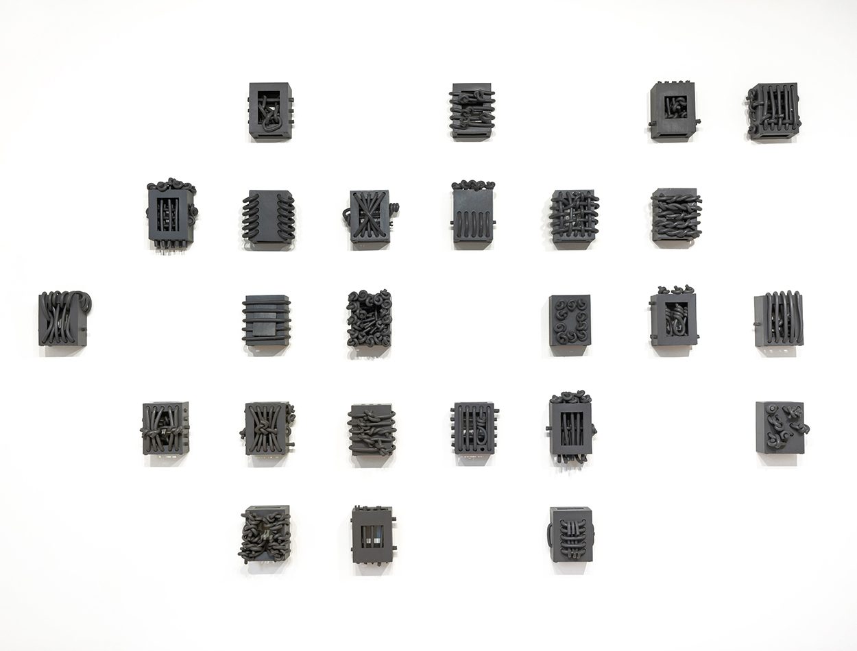 Glazed ceramic pieces in Cell Personae IV installation