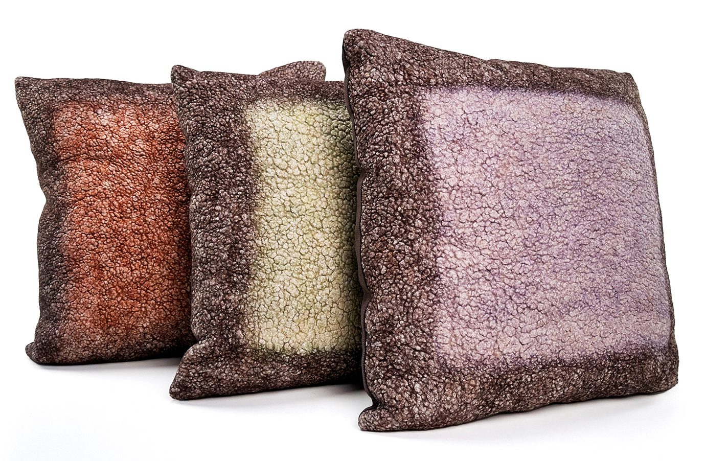 Set of three felted pillows