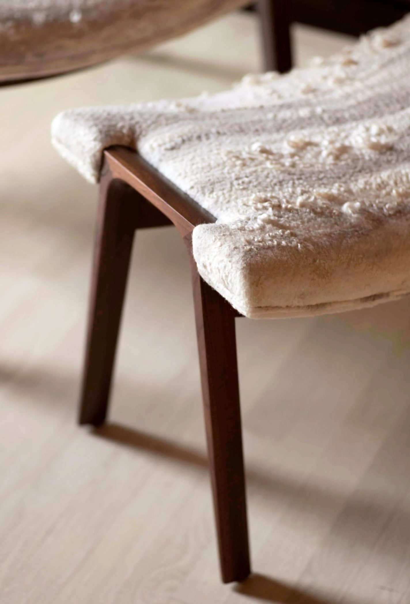 Ottoman with wool, silk, and mohair felt