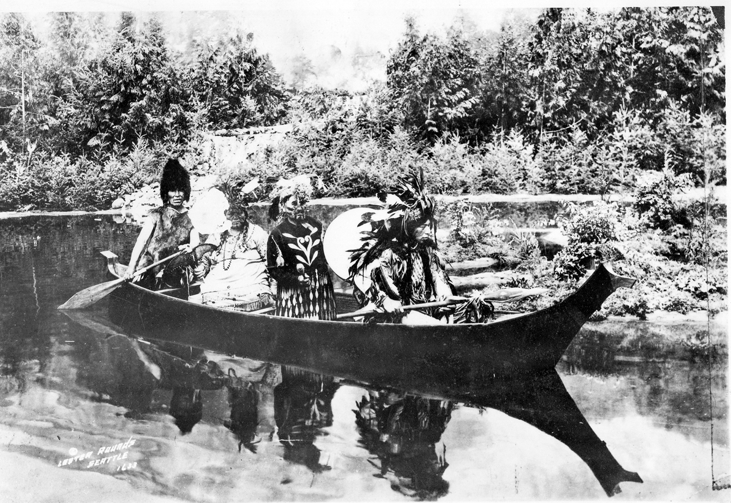 Friday's great-great-grandfather Frank Hillaire (Hae Tel Uk) in a fishing boat.