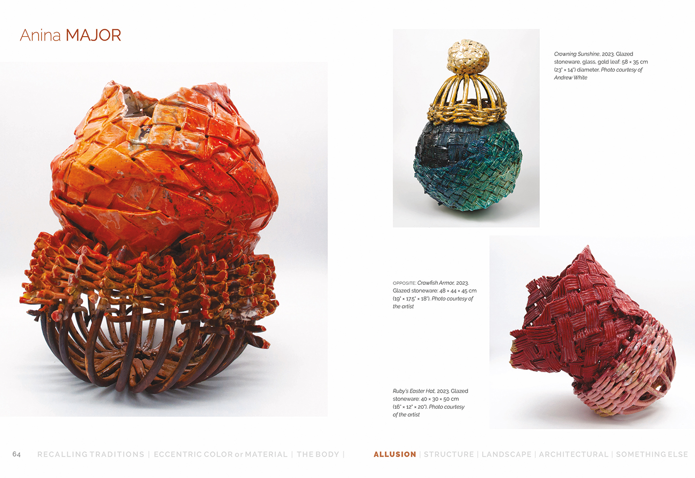 Detail from the inside of Contemporary Basketry book